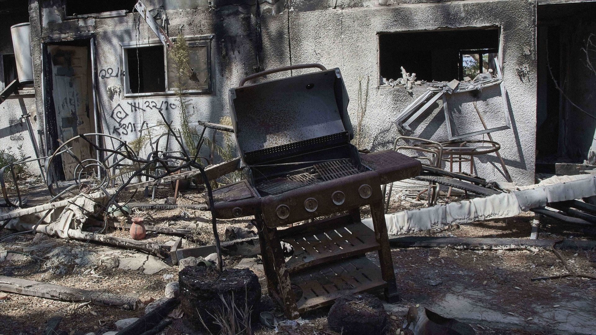 Una de las casas destruidas por Hamás en el Kibbutz Nir Oz el  7 de octubre de 2013