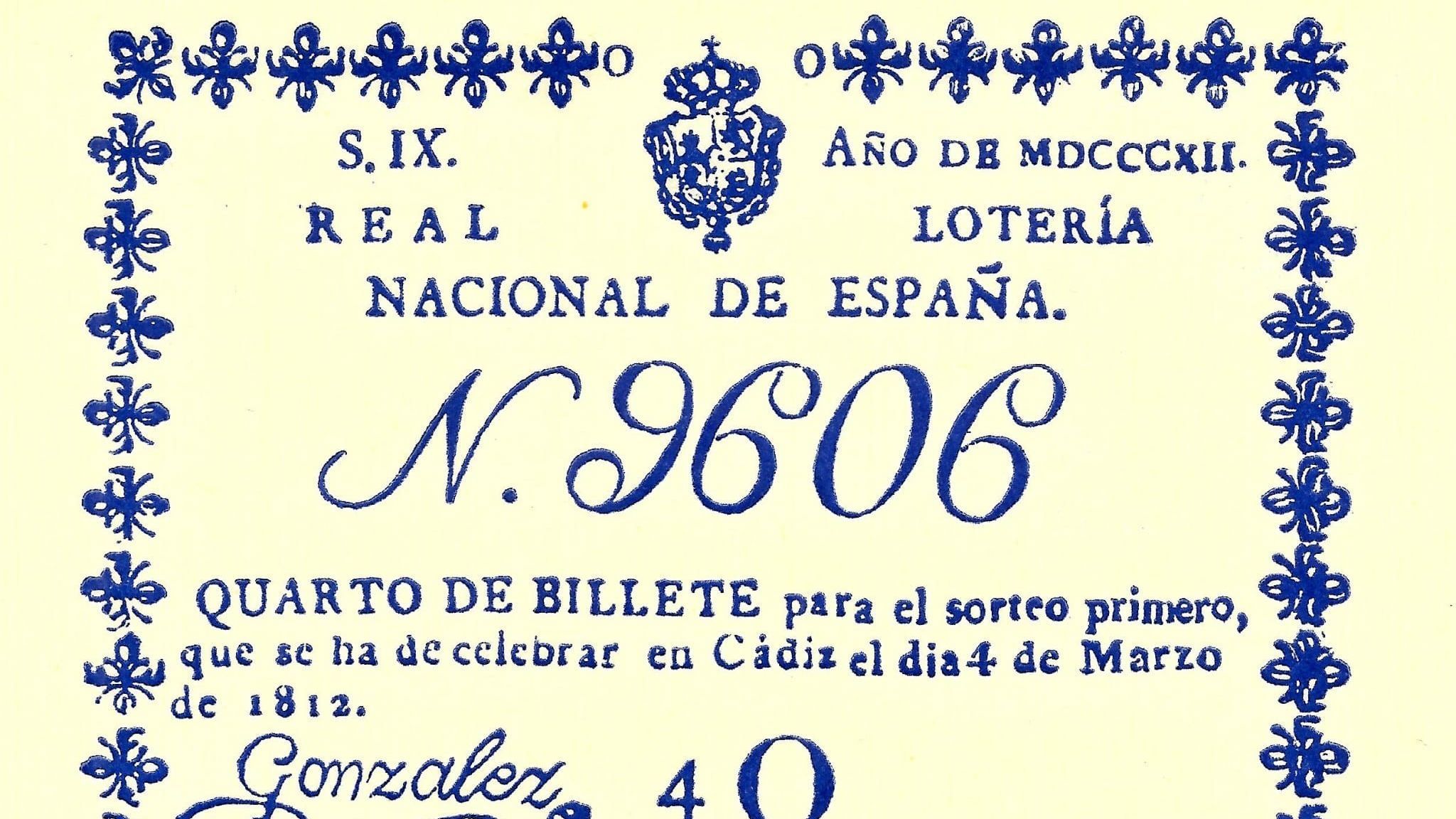 Boleto de lotería de 1812