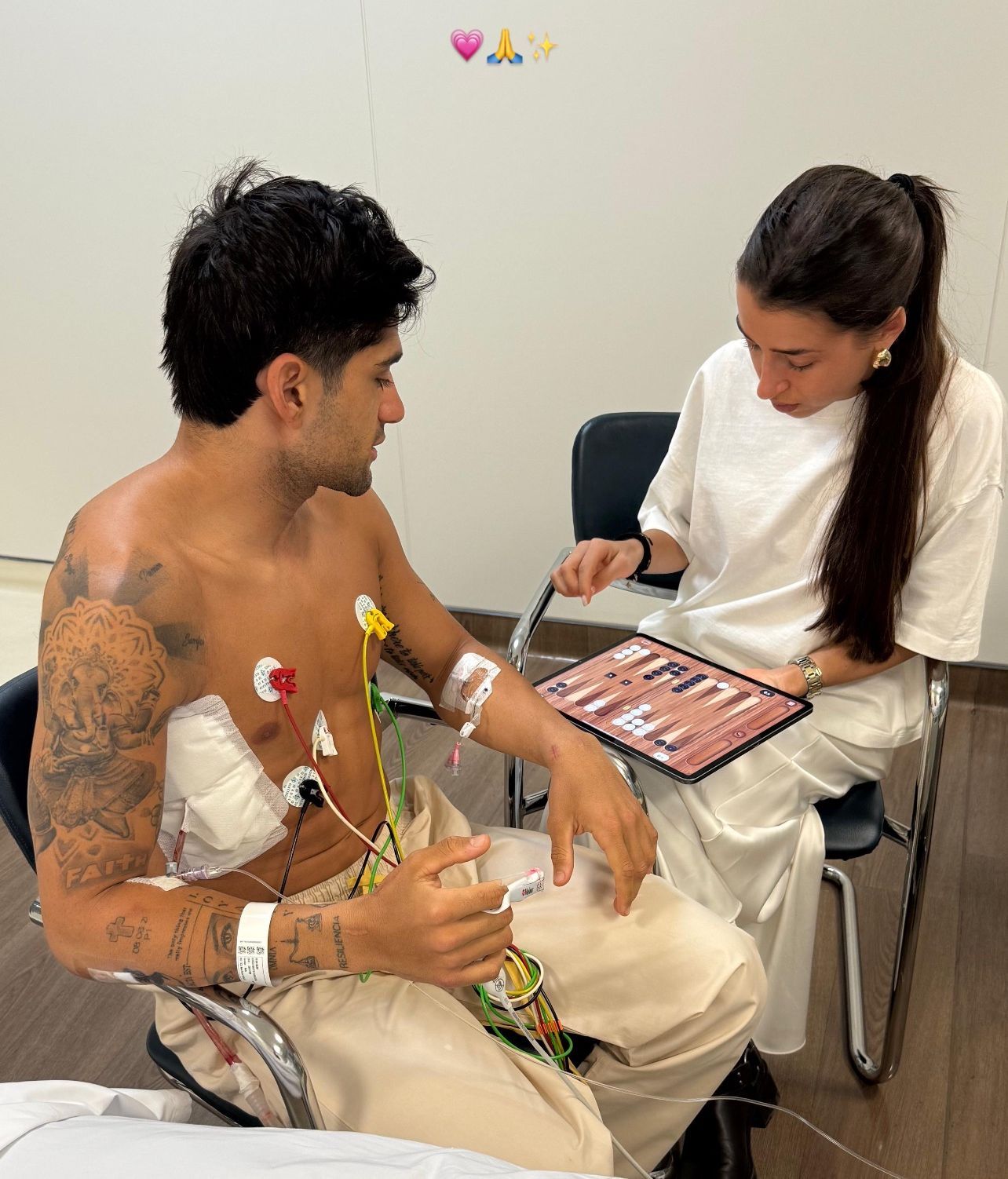 Jorge Martín y María Monfort, en el hospital