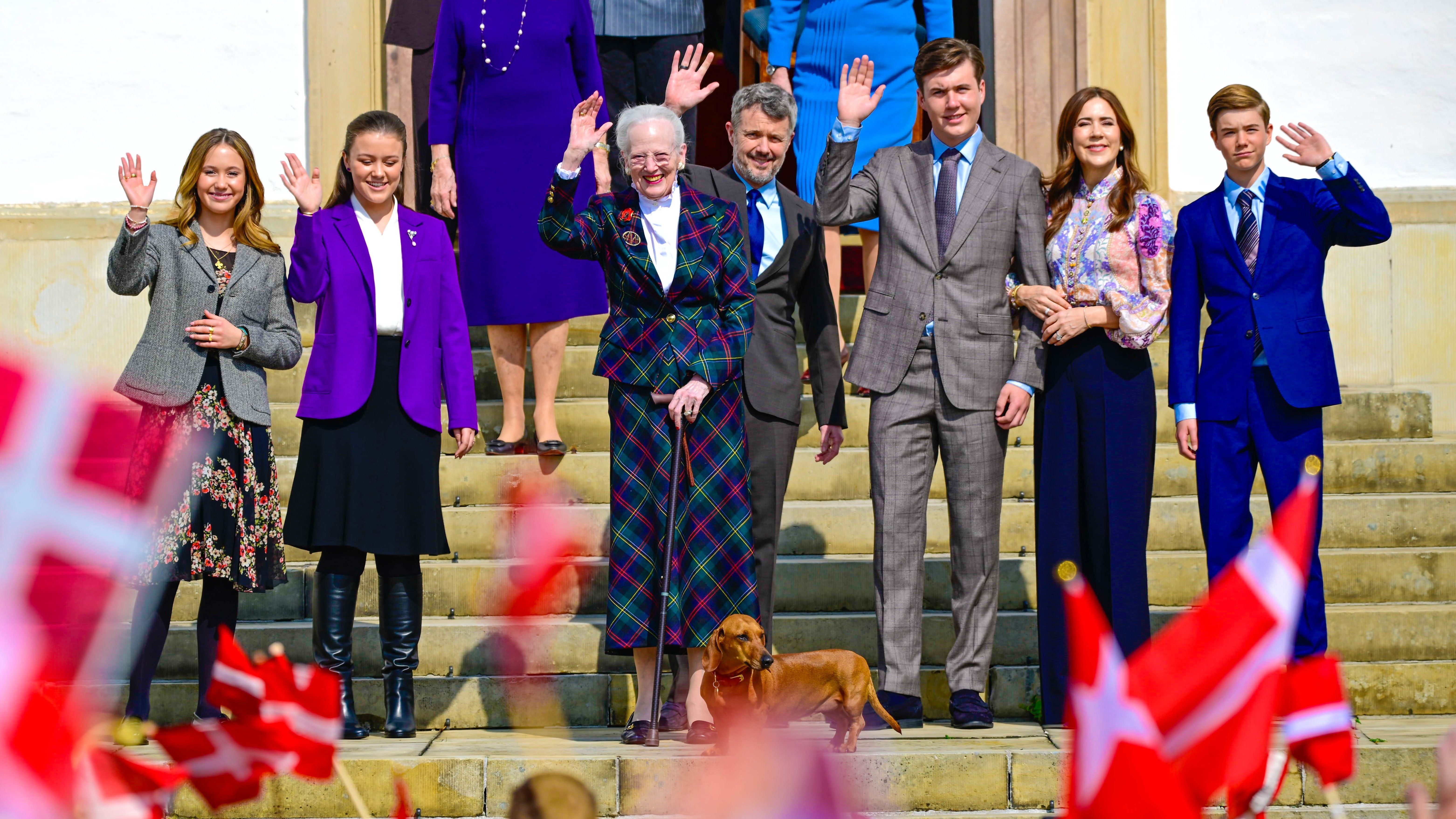 La familia real danesa este 16 de abril.