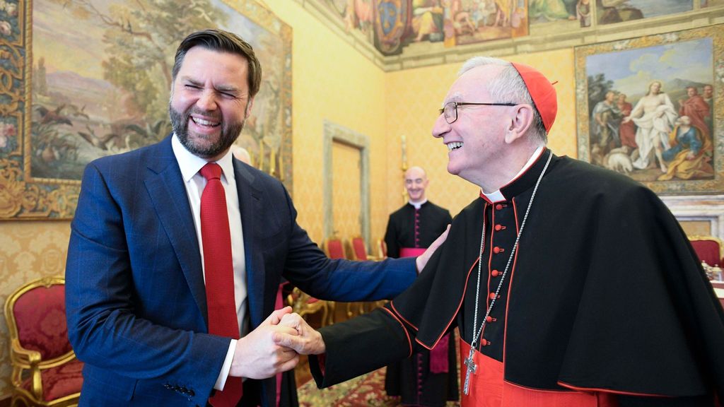 Sigue la comitiva de EEUU en Roma: JD Vance se reúne con el secretario de Estado del Vaticano, Pietro Parolin