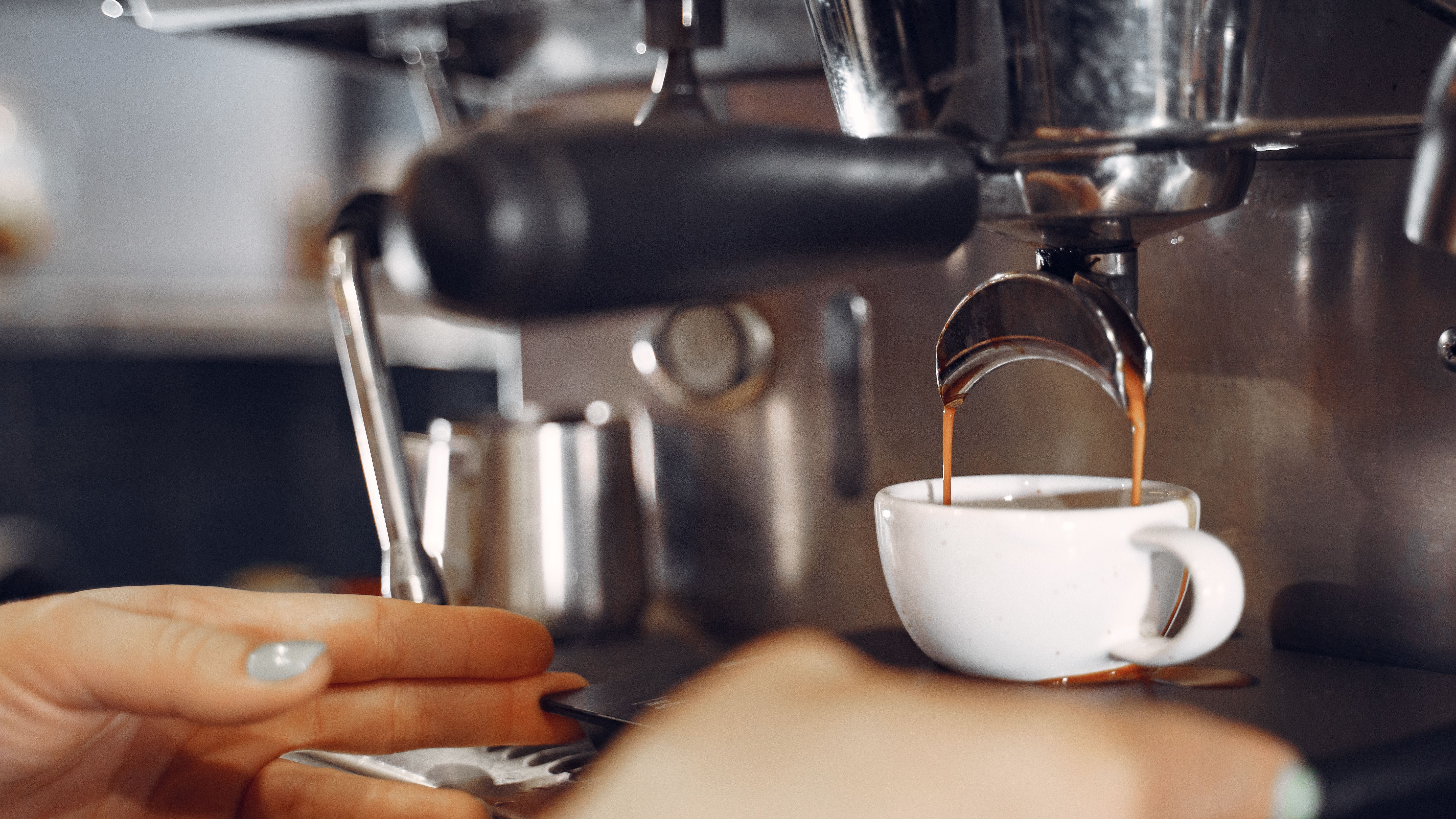 Barista cafe making coffee preparation service concept Barista cafe making coffee preparation service concept