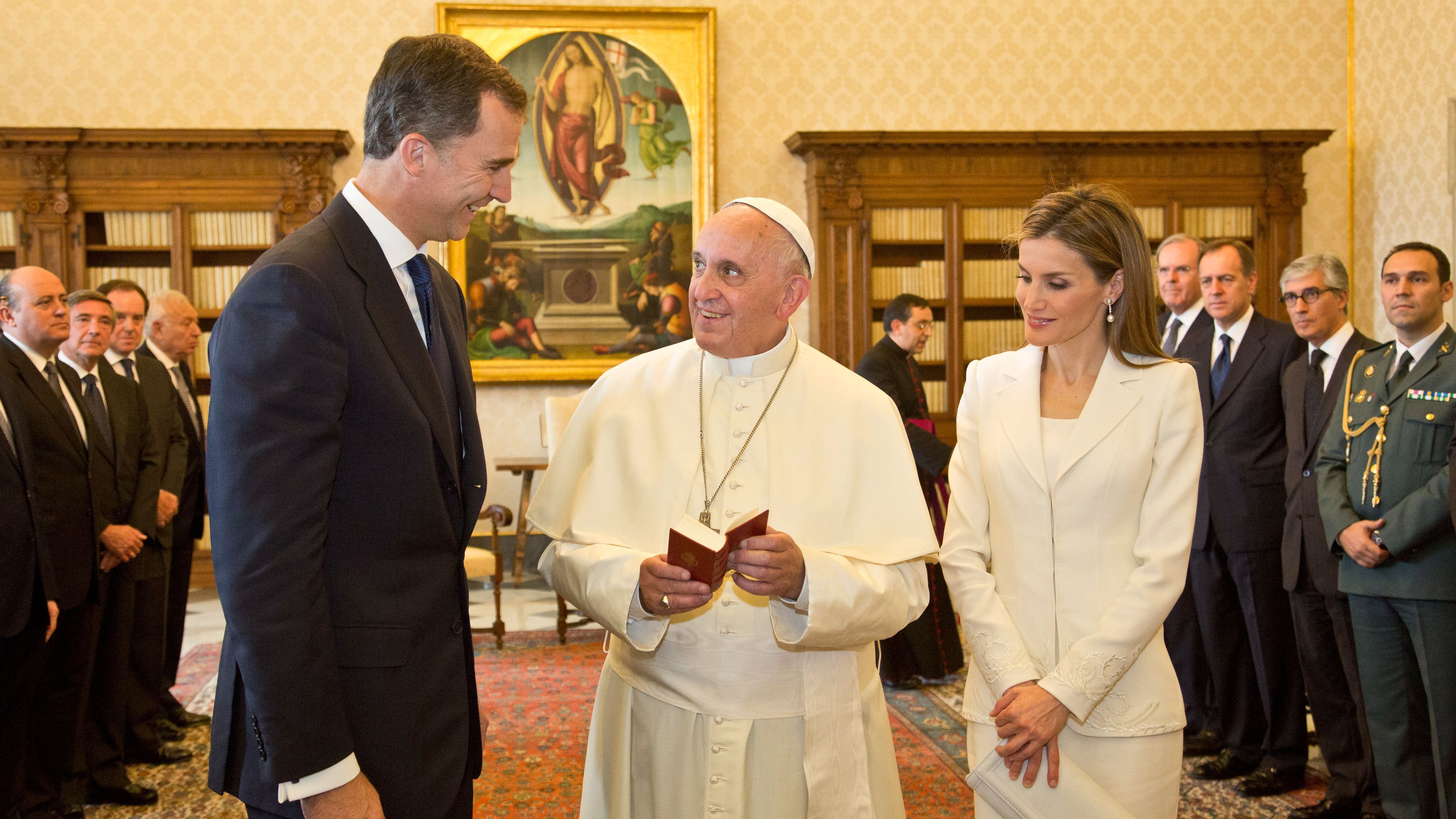 Los reyes Felipe y Letizia con el papa Francisco