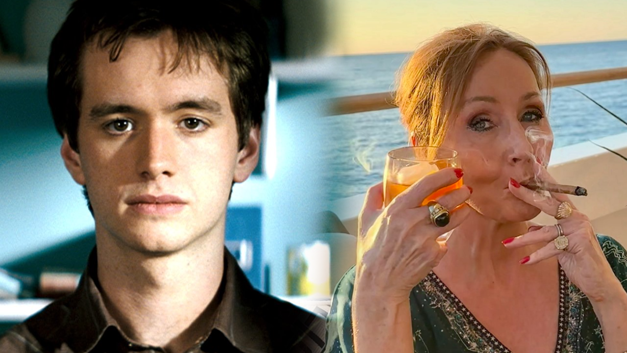 El actor escocés Sean Biggerstaff y la escritora J.K. Rowling