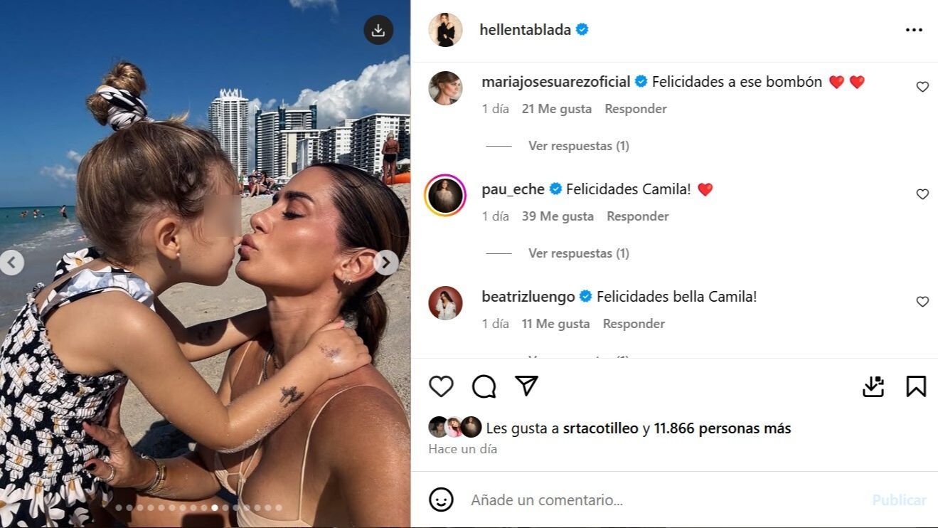 Las felicitaciones de las amigas de Helena Tablada a su hija Camila en Instagram
