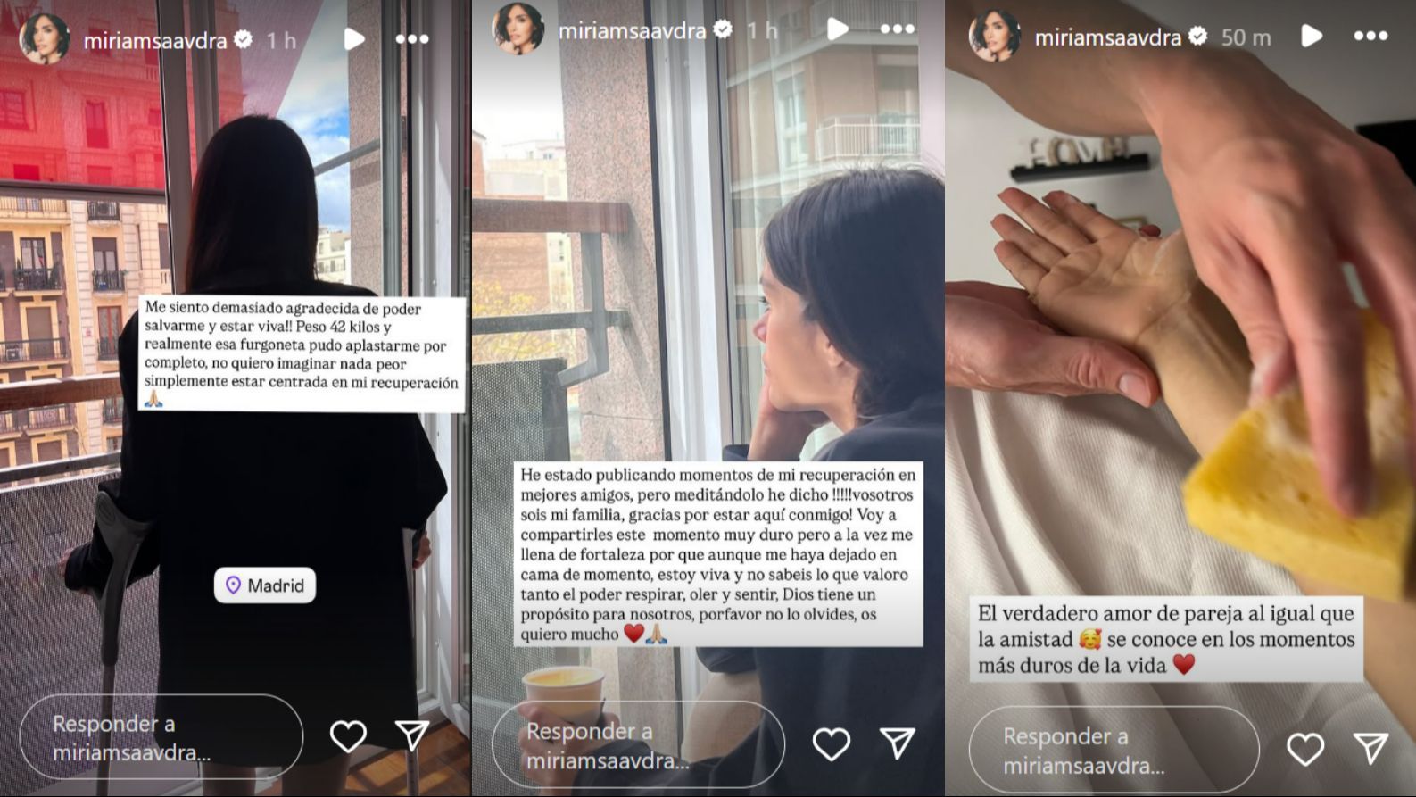 Miriam Saavedra muestra su imagen actual