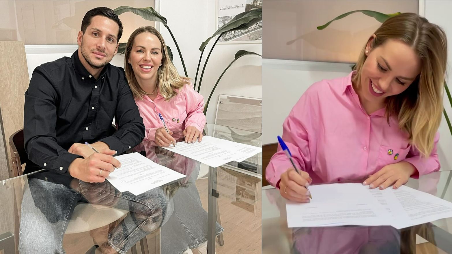 Yoli y Jorge Moreno, ilusionados, el día de la firma de su nueva casa