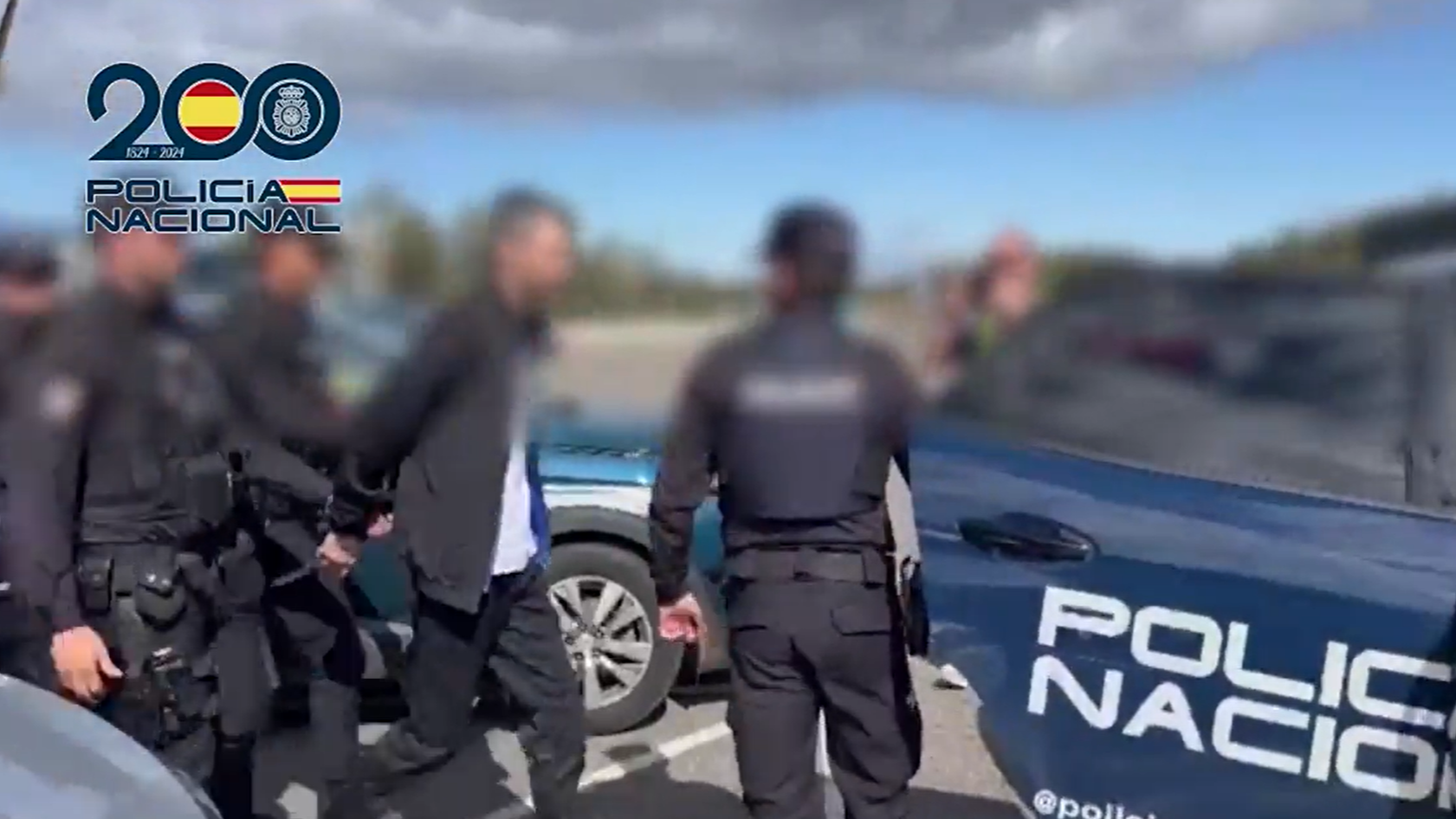 La Policía Nacional ha recibido al condenado por yihadismo acusado de matar a tres agricultores en Navarra y Lleida.
