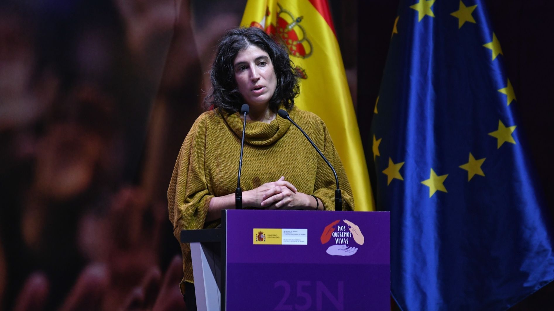 La politóloga Nerea Barjola en el Día Internacional para la Eliminación de la Violencia contra las Mujeres.