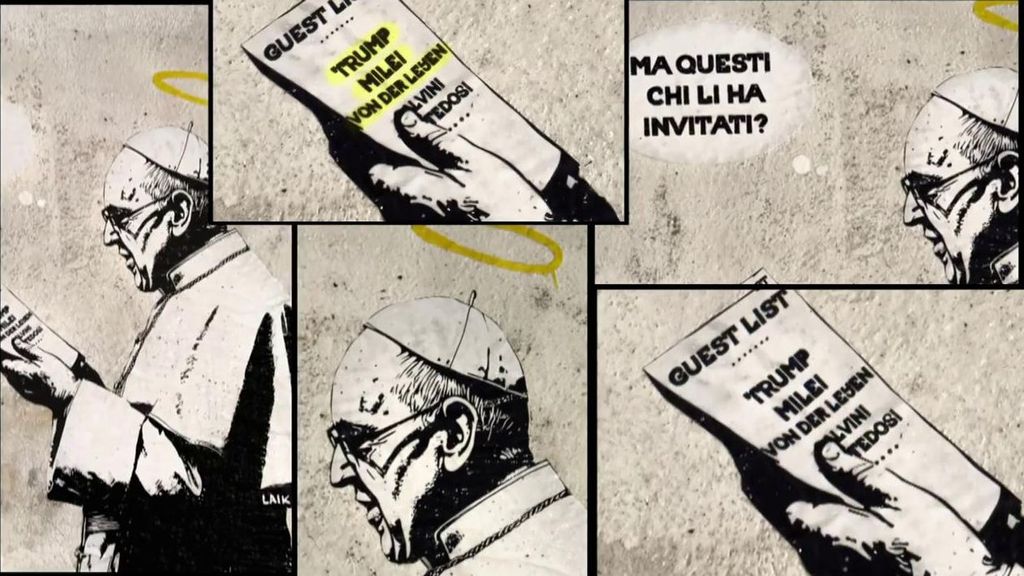 El papa Francisco, protagonista del arte callejero en Roma para honrar su persona.