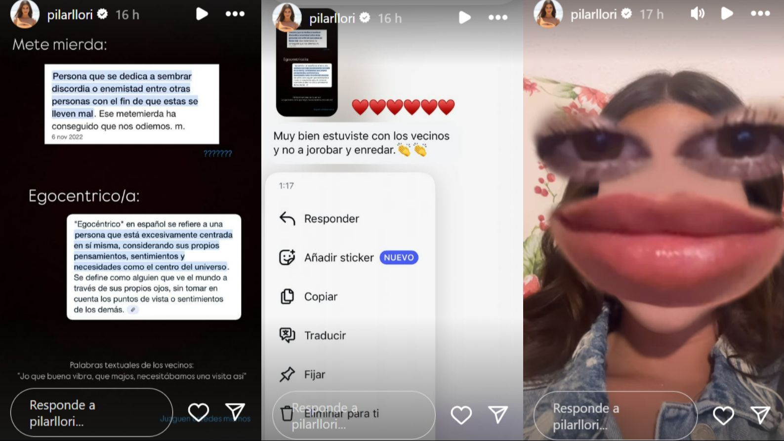 Los stories de Pilar Llori