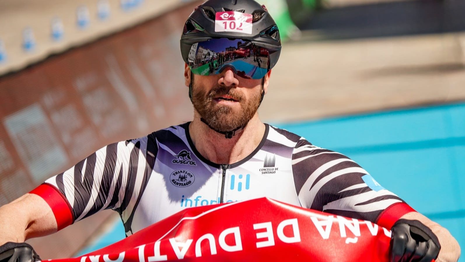 Emi Agüera, en el momento de cruzar la meta durante una de sus competiciones