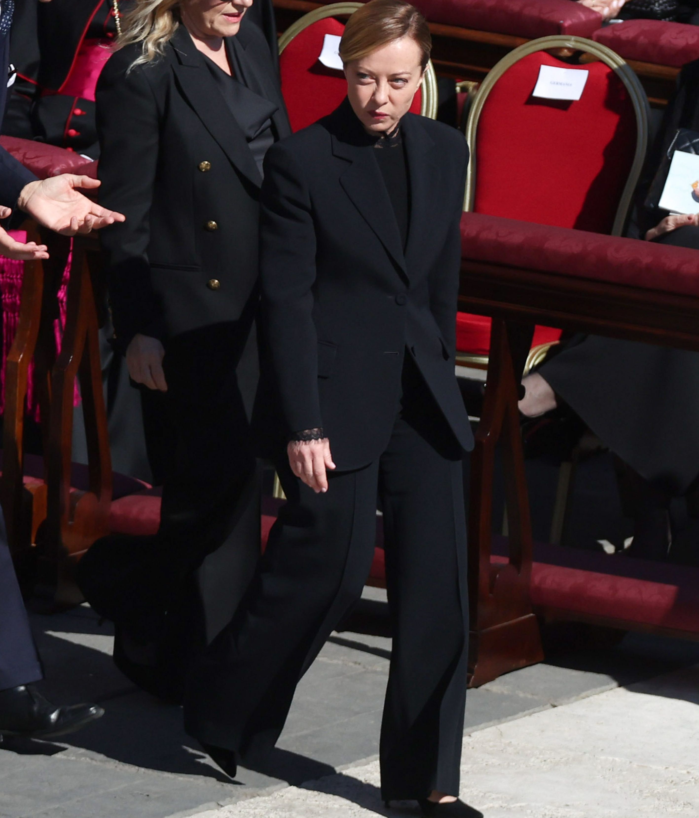 Giorgia Meloni, en el funeral del papa Francisco