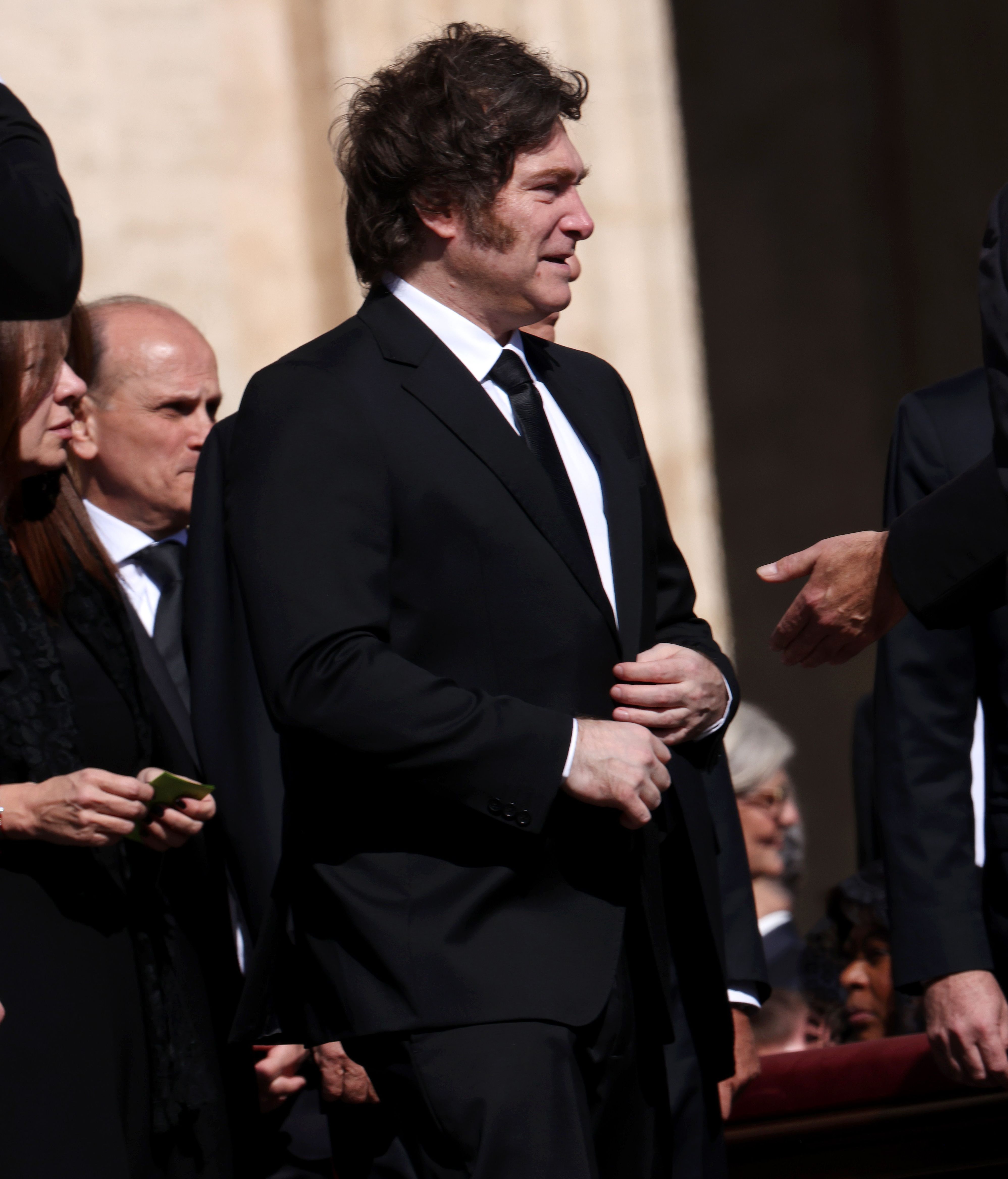 Javier Milei, en el funeral del papa Francisco