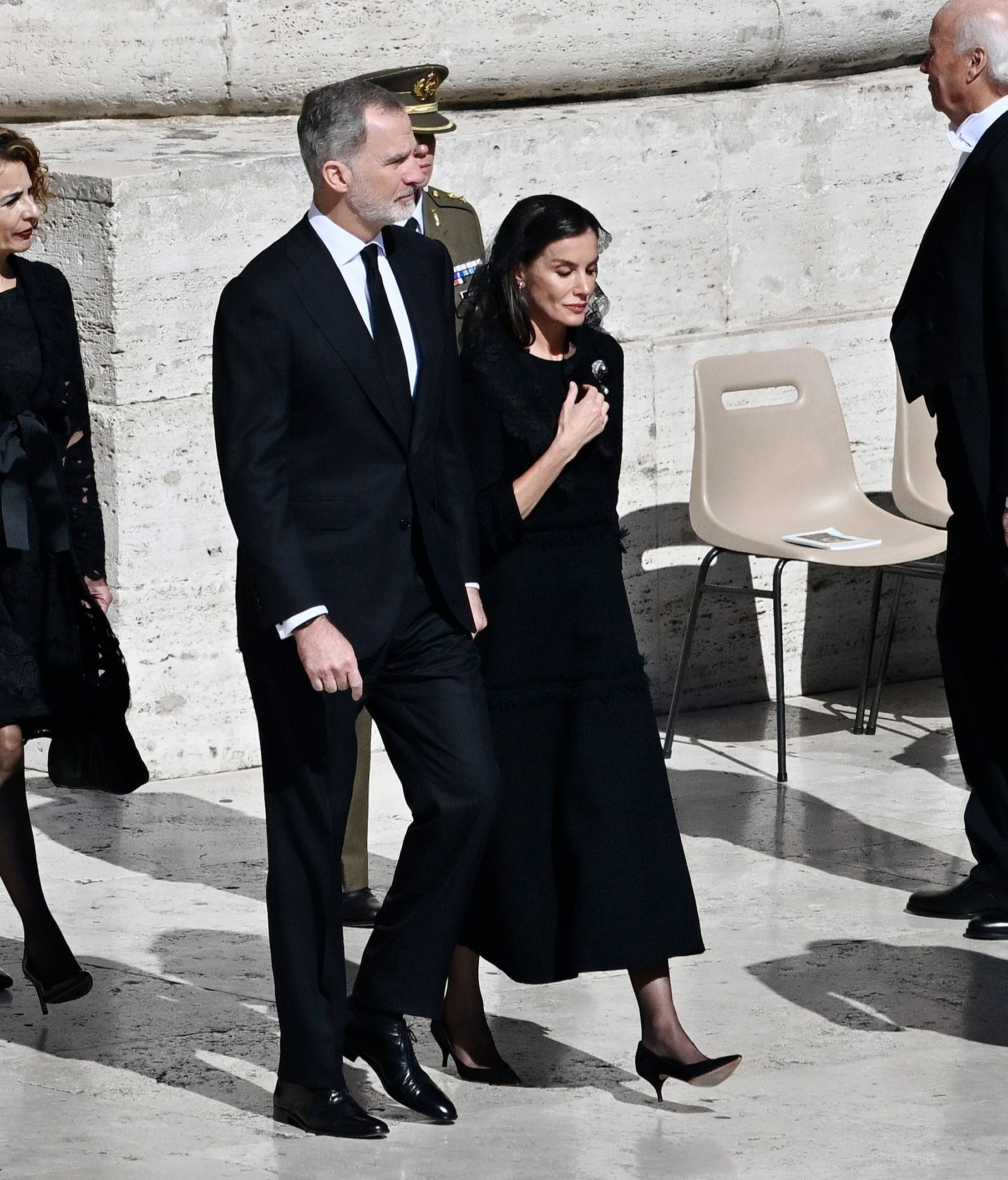 Los reyes Felipe VI y Letizia, en el funeral del papa Francisco
