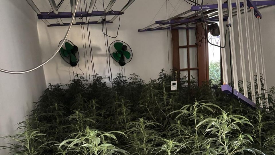 Una de las plantaciones 'indoor' de marihuana desmanteladas en Córdoba