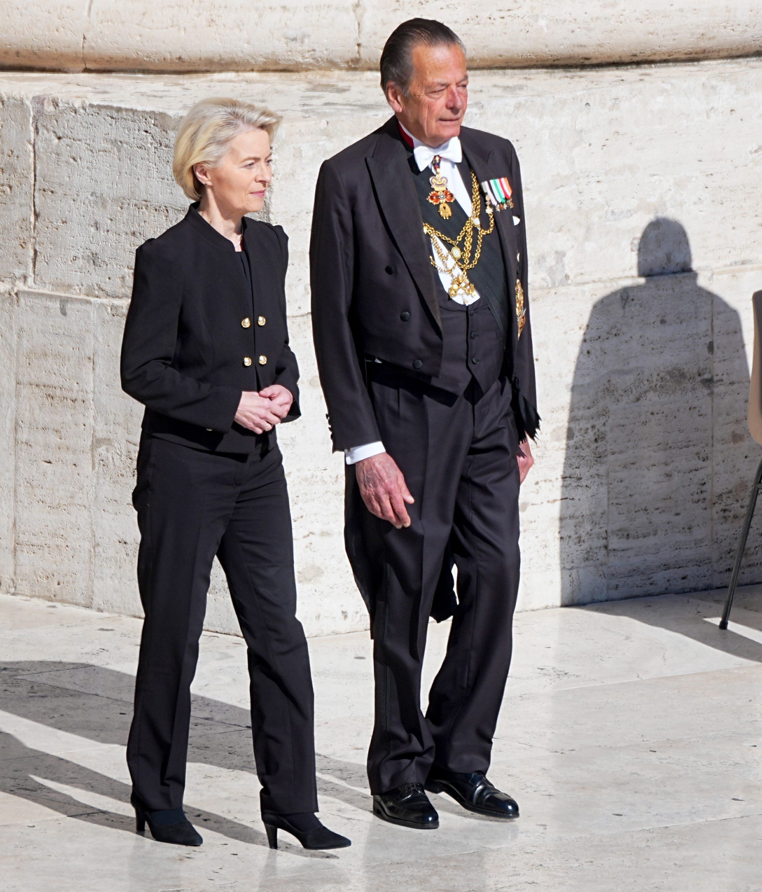Ursula von der Leyen, en el funeral del papa Francisco
