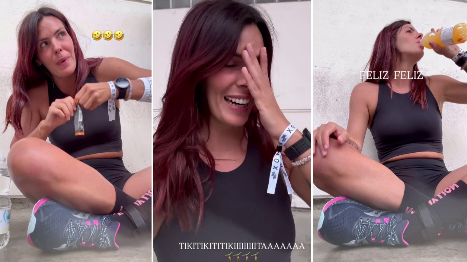 Laura Matamoros enseña instantes antes de empezar la hyrox cómo se prepara