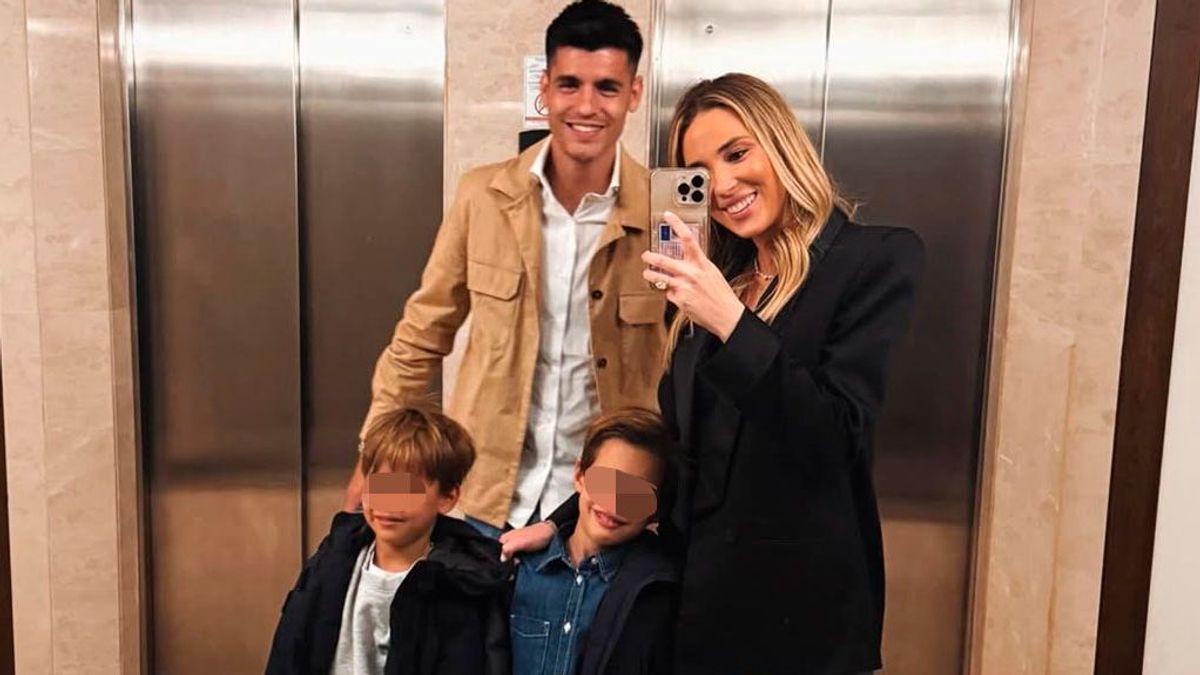 Alice Campello, Álvaro Morata y dos de sus hijos