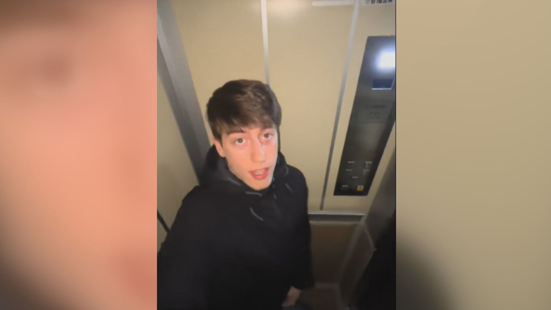 El creador de contenido Rosito, en el ascensor durante el apagón