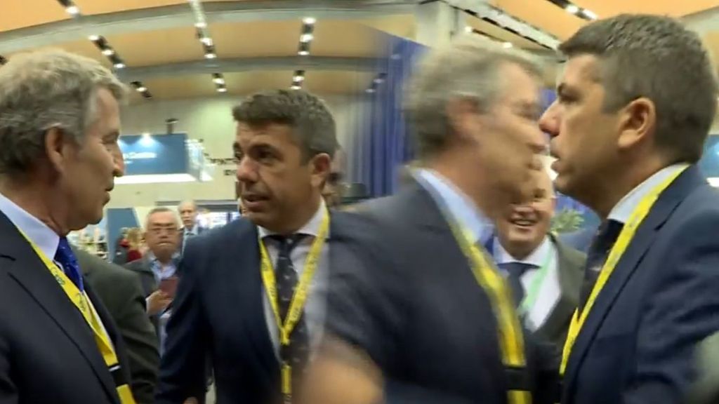 El abrazo de Feijóo y Mazón en medio de la polémica del PP