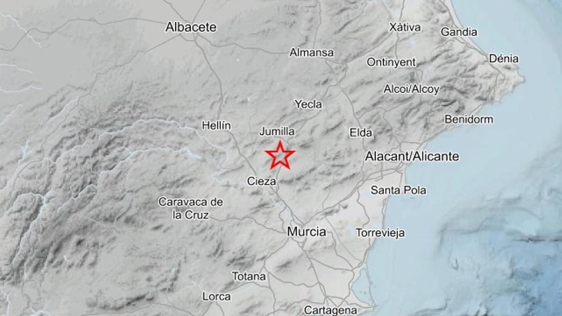 Jumilla (Murcia) registra dos terremotos de 2,2 y 1,7 grados de magnitud