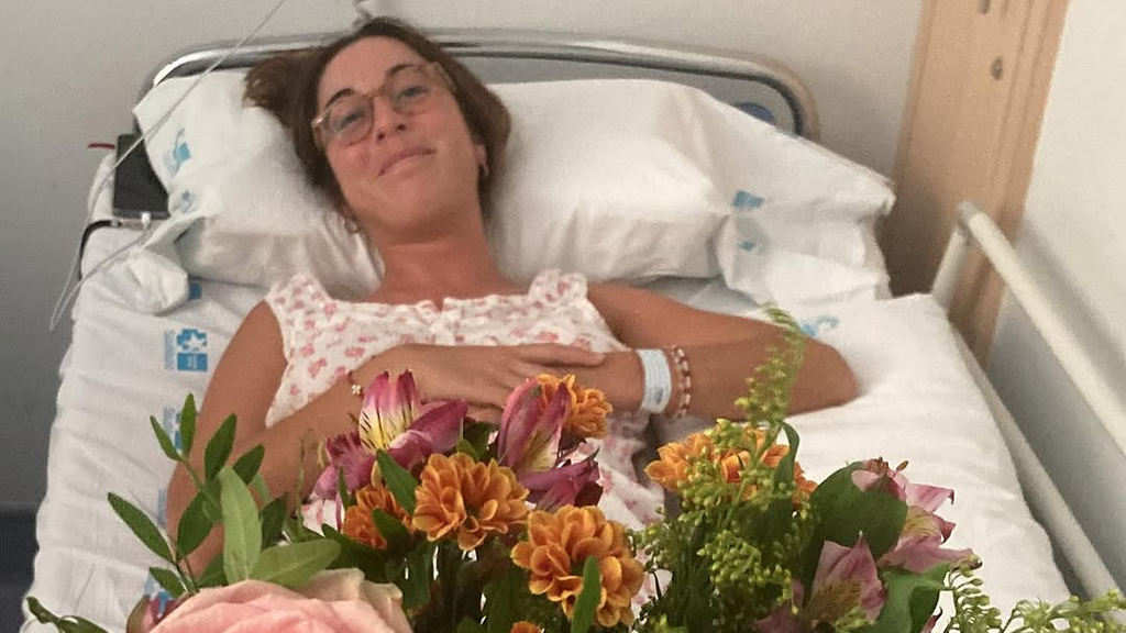 Belén Domínguez en el hospital.