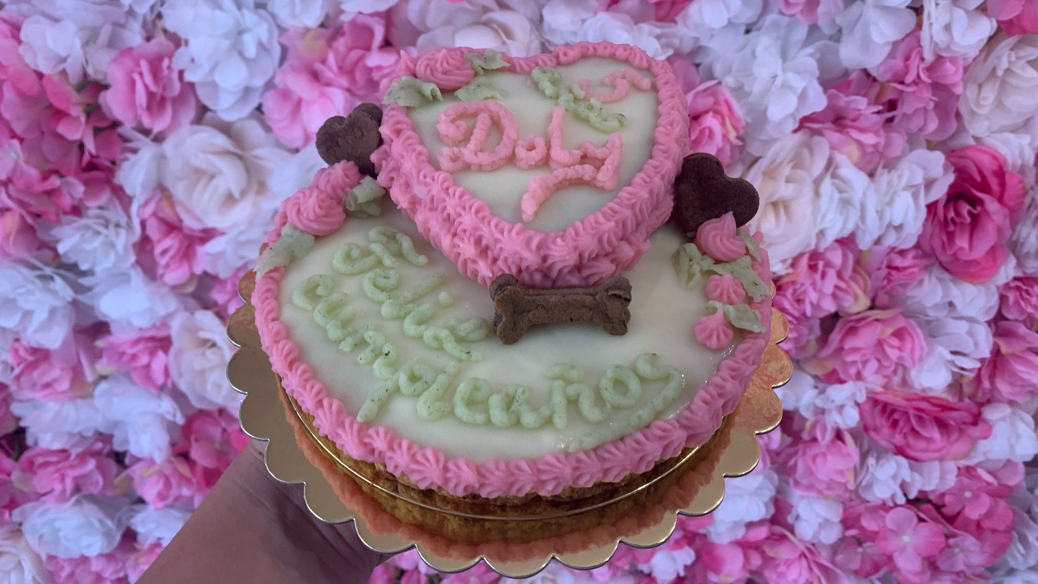 Tarta casera para el cumpleaños de una perrita