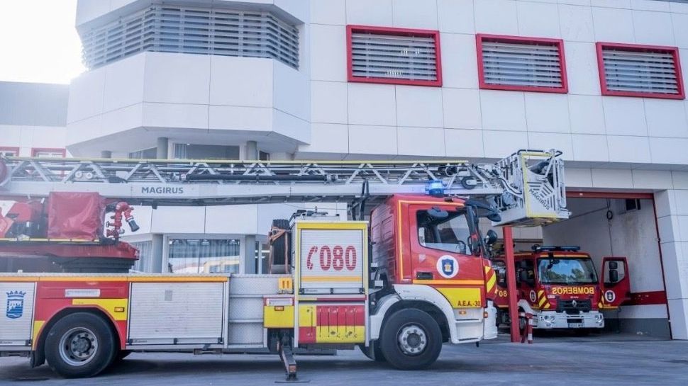 Camiones de bomberos en Málaga capital