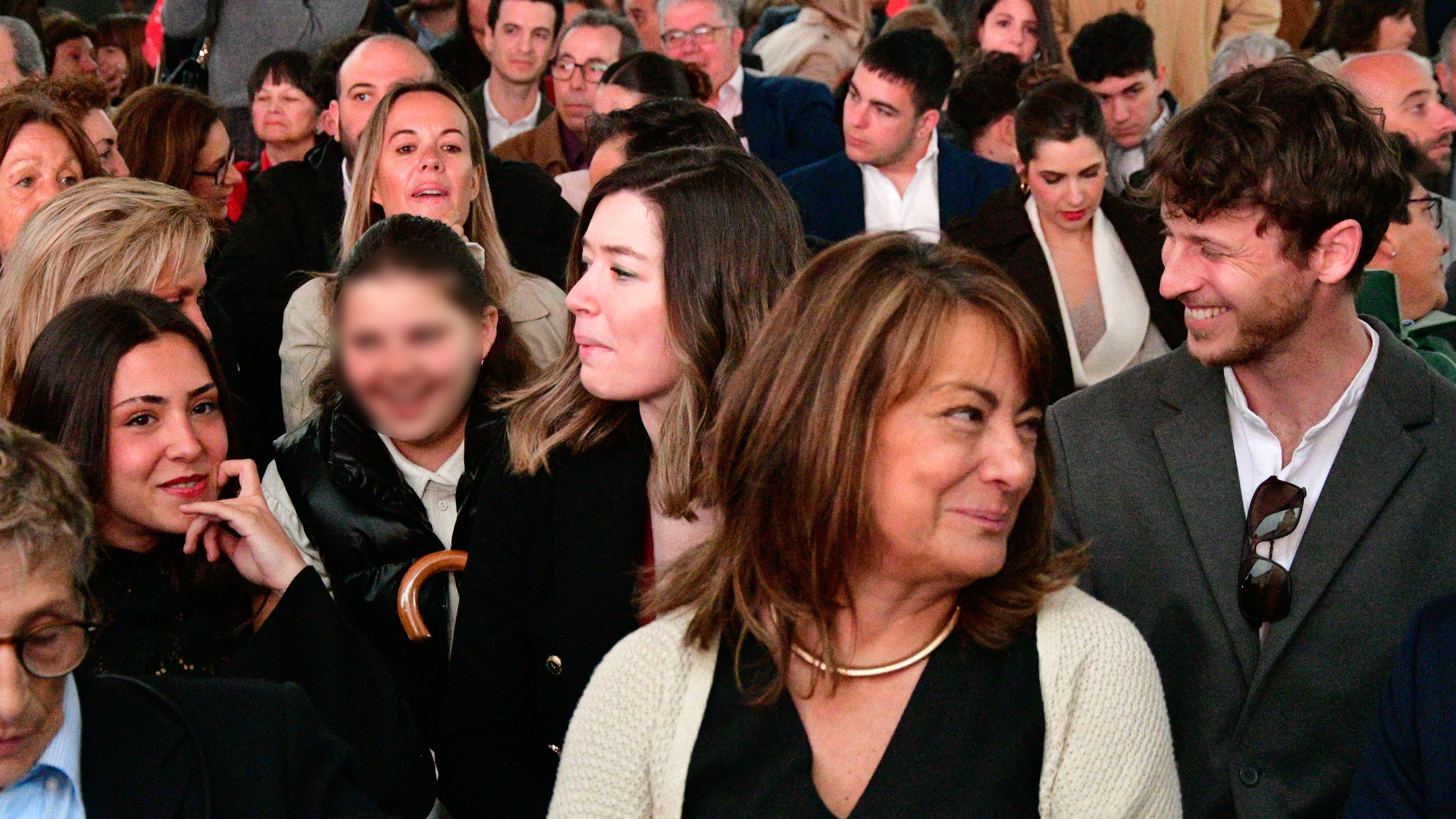 Candela Coronado, Nicolás Coronado y Natalia Moreno en la entrega de las Grandes Cruces del Dos de Mayo