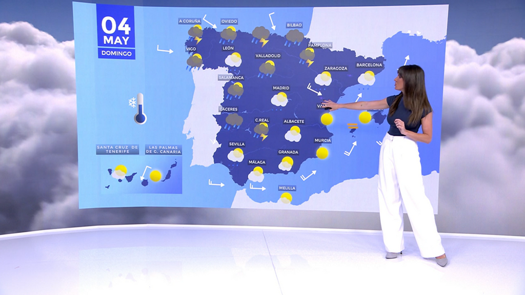 Las tormentas activarán este domingo las alertas en la mitad norte peninsular y el Mediterráneo con temperaturas a la baja