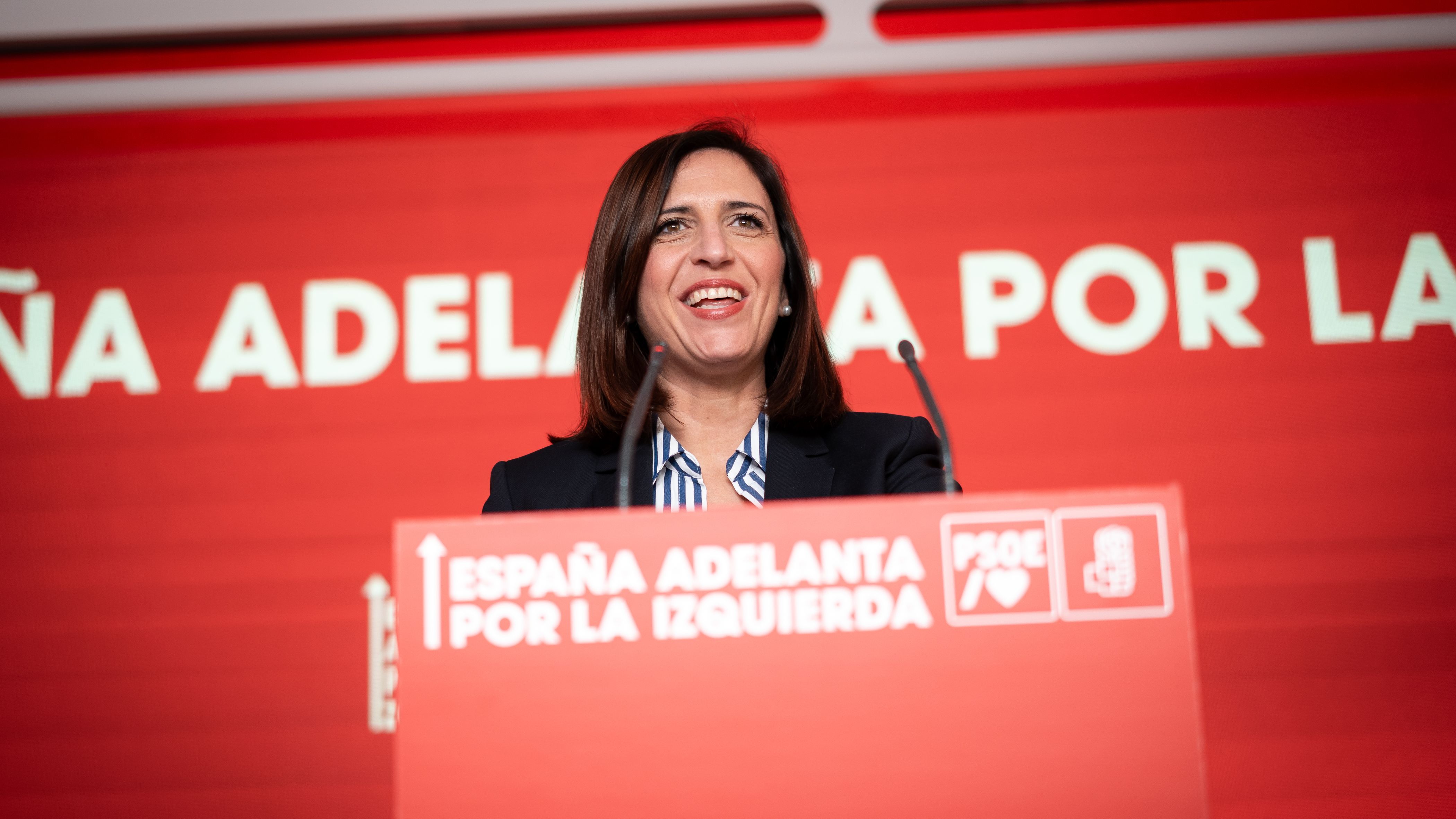 La portavoz del PSOE, Esther Peña, interviene durante la Comisión Ejecutiva Federal del PSOE La portavoz del PSOE, Esther Peña, interviene durante la Comisión Ejecutiva Federal del PSOE