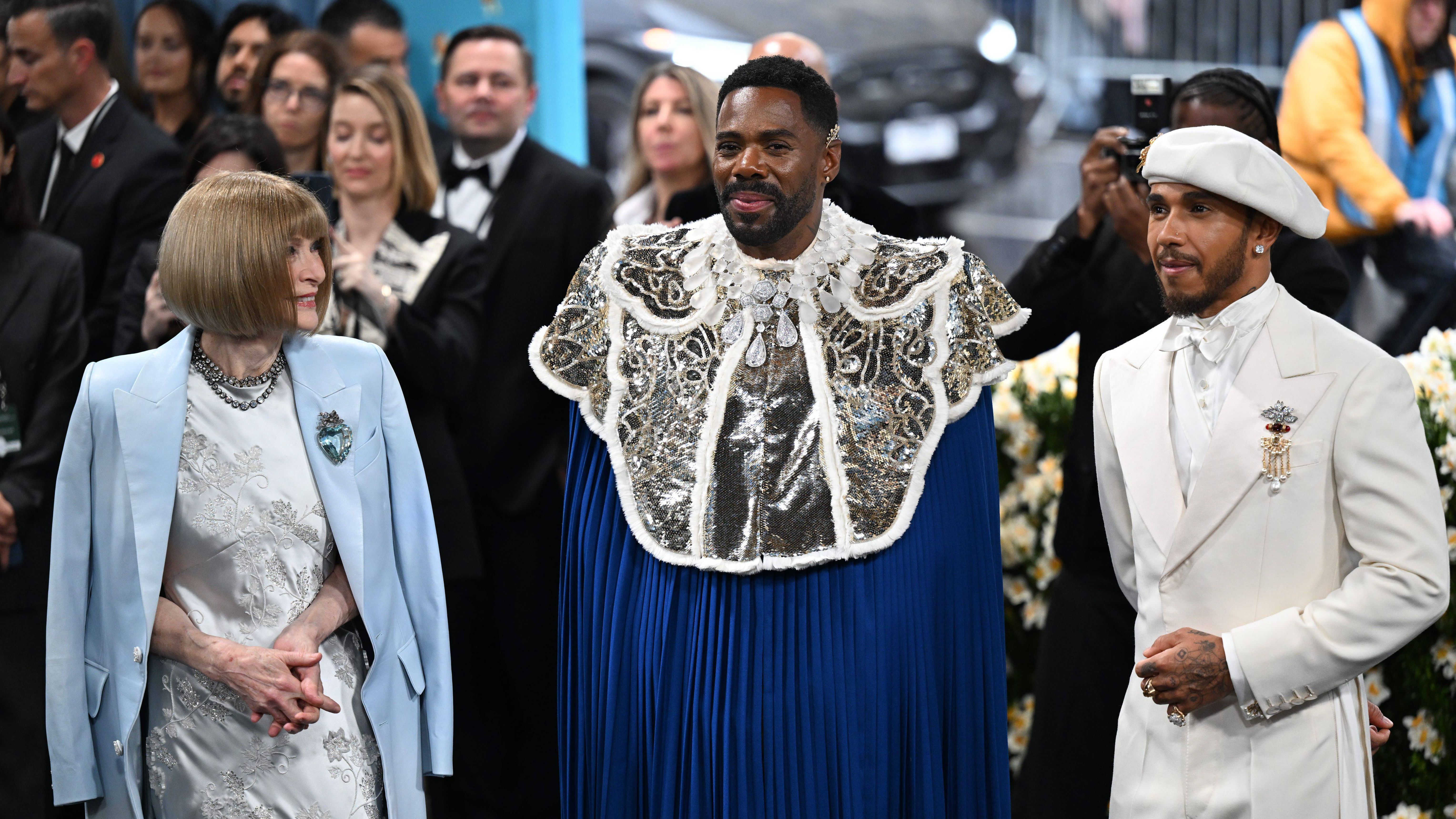 Anna Wintour, Colman Domingo y Lewis Hamilton en la MET gala 2025