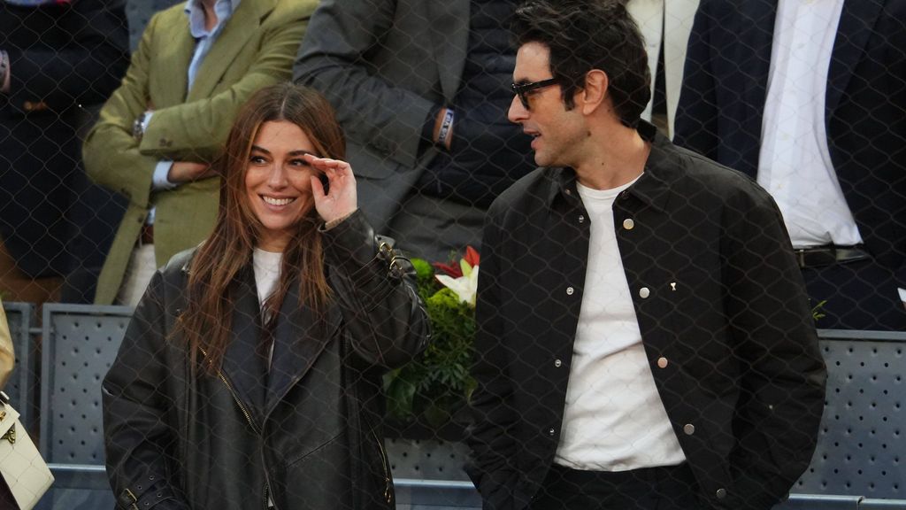 Blanca Suárez y Javier Rey, durante la final masculina del Mutua Madrid Open