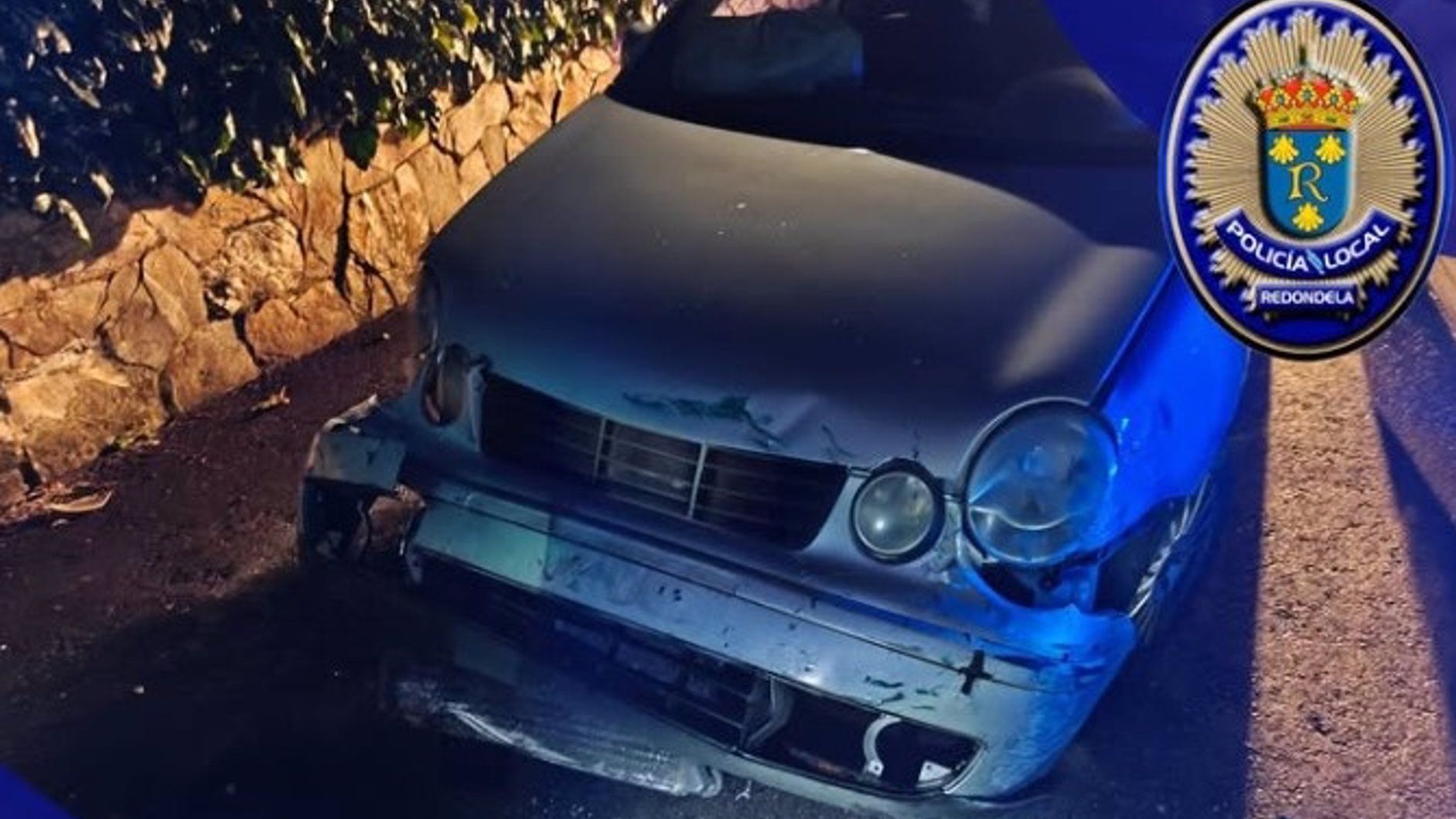 Coche del detenido en Redondela por conducción temeraria