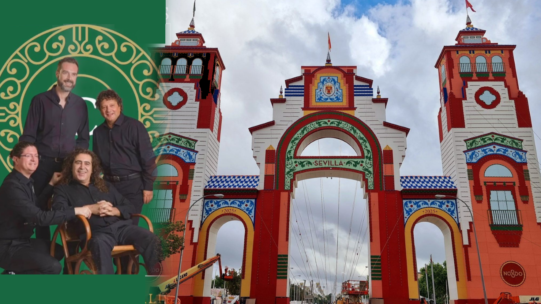 Puerta de Sevilla: alumbrado de la feria