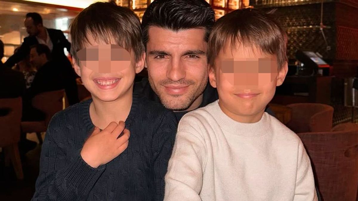 Álvaro Morata y sus hijos