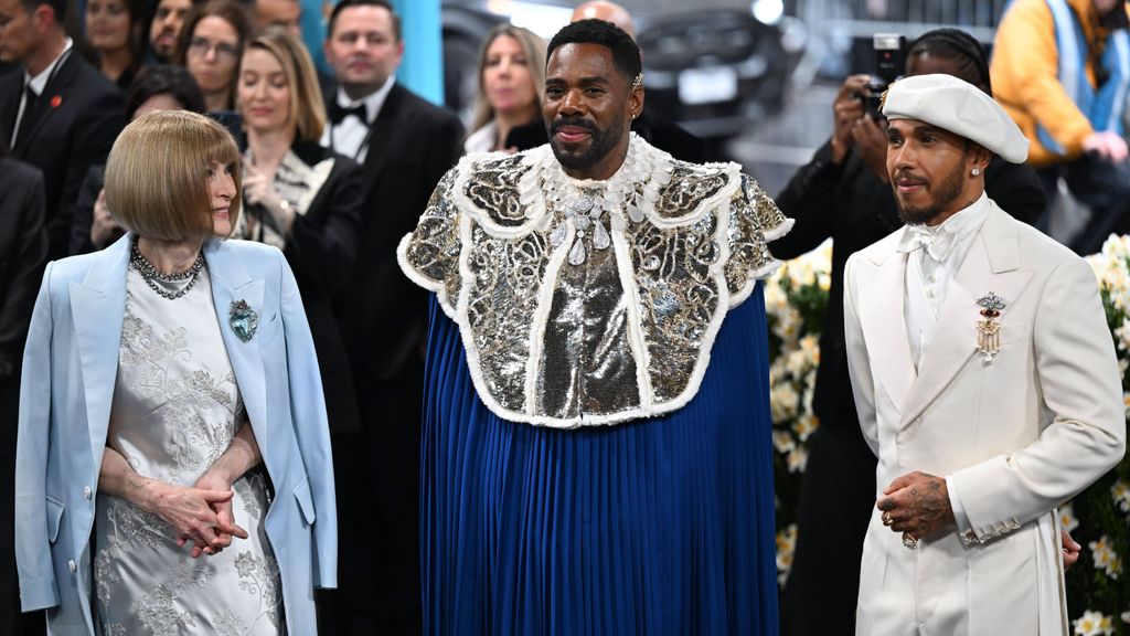 Anna Wintour, Colman Domingo y Lewis Hamilton en la MET gala 2025