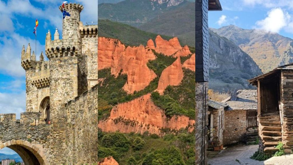 Fotomontaje de lugares turísticos de la comarca de El Bierzo