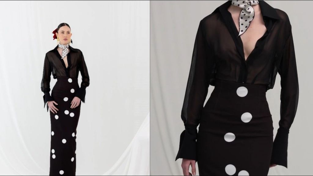 Outfit de Violeta Mangriñán en el pescaíto, de Claro Couture