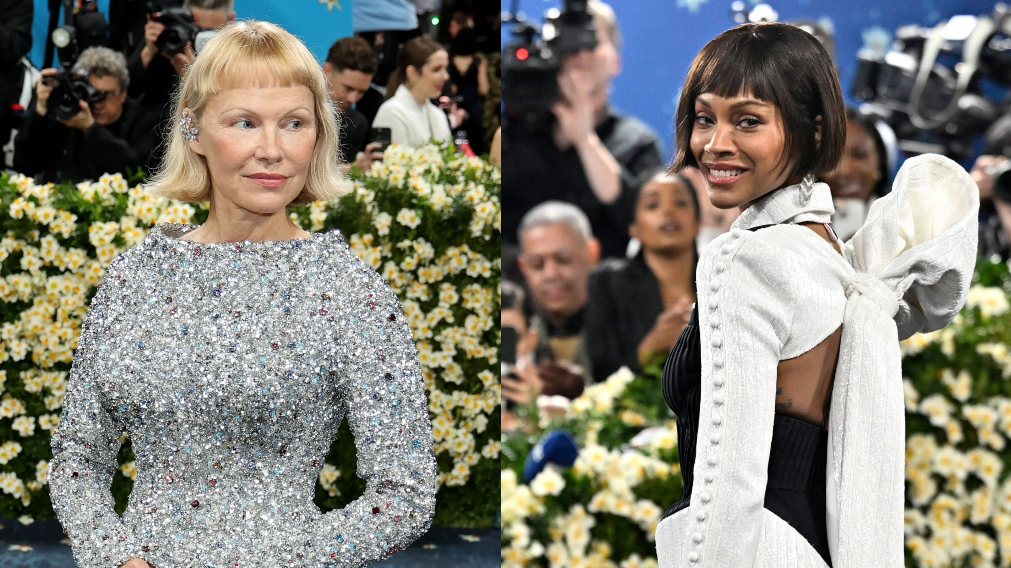 Pamela Anderson y Zoe Saldaña, en la MET Gala 2025