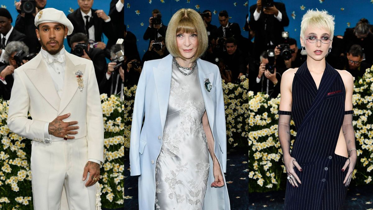 Pharrel Williams, Anna Wintor y Emma Chamberlain en la MET Gala 2025