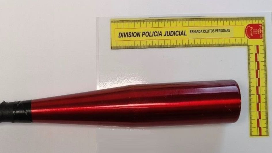 Bate utilizado en el intento de asesinato.