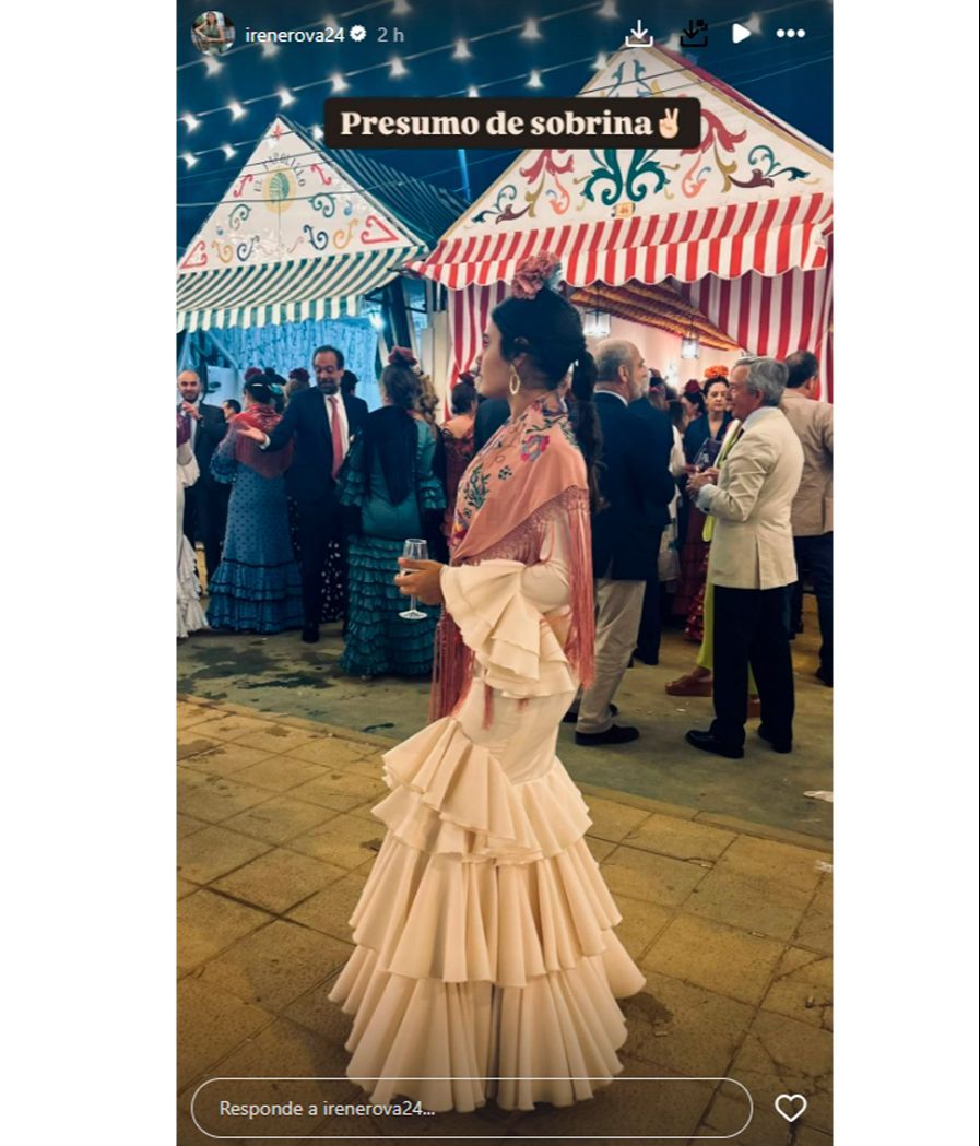 Irene Rosales presume de sobrina en la Feria de Sevilla