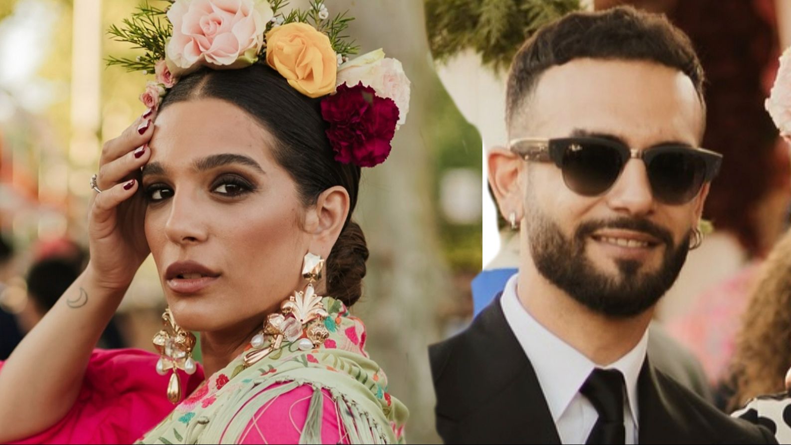Jimena y Junquera, las hijas de Alma Bollo y Manuel Cortés, a juego en la Feria de Sevilla
