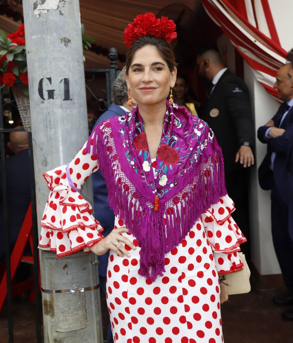 Lourdes Montes en la caseta de José Luis 'El Turronero'