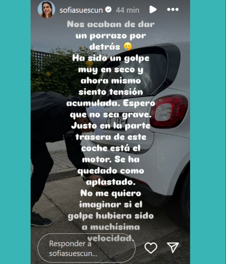 Sofía Suescun explica que ha sufrido un accidente en coche junto a Kiko Jiménez