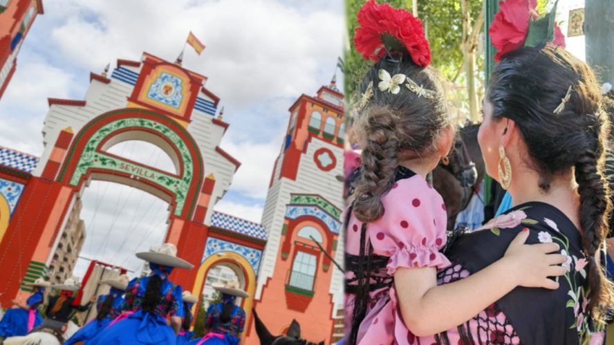 MAdre e hija en la Feria de Sevilla