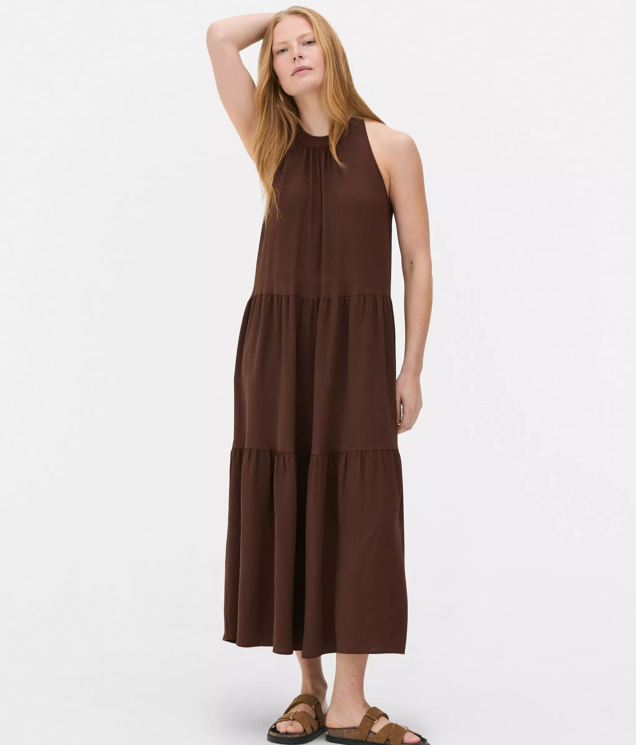 Vestido de corte boho en chocolate