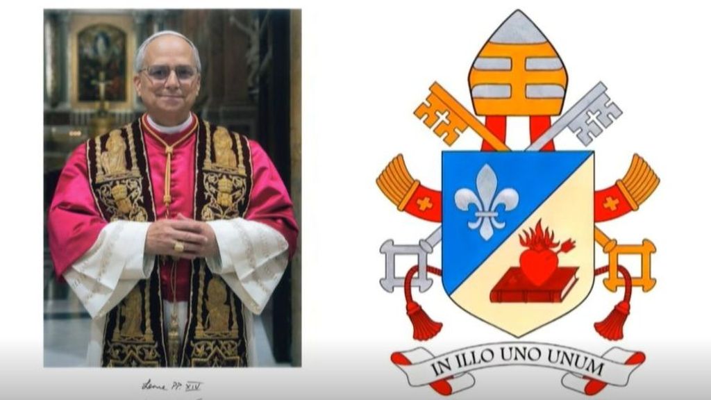Desvelan el primer retrato oficial del papa León XIV y el escudo del nuevo pontífice